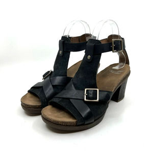 Dansko Dominique Leather Heeled Sandals, EUC